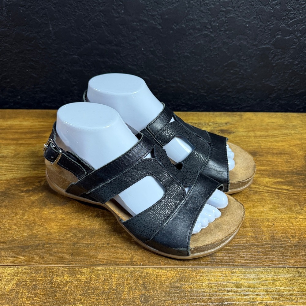 Propet June WSX123L Black Leather Slingback Sandals Womens 8 XX(4E) Wide